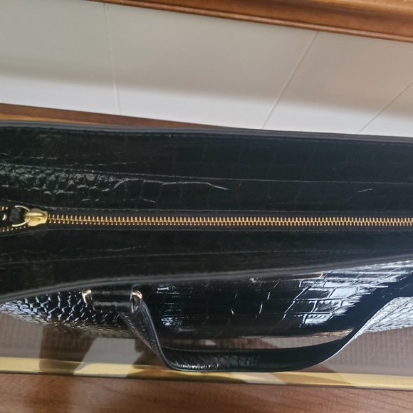 Kate Spade Elissa Black Croc Large Tote Excellent - Picture 6 of 16